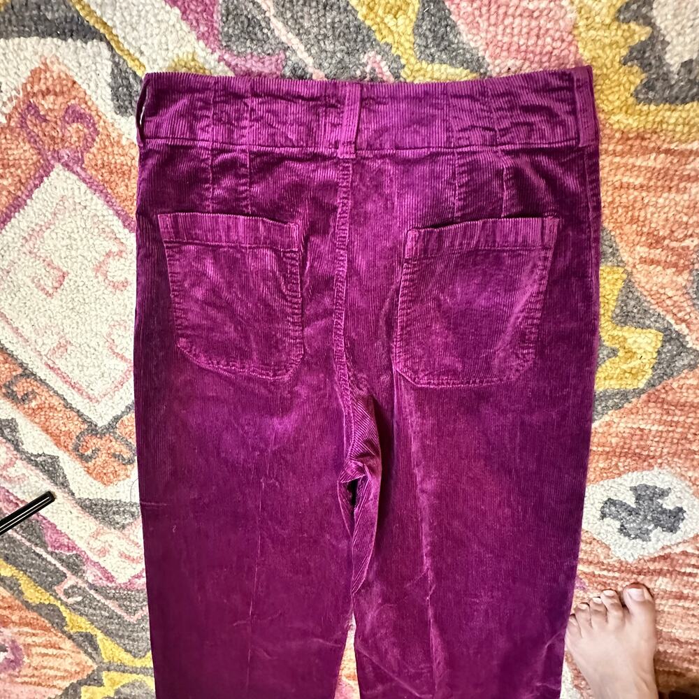 Maeve The Collette Purple Corduroy Wide Leg Crop Pants - Picture 5 of 6